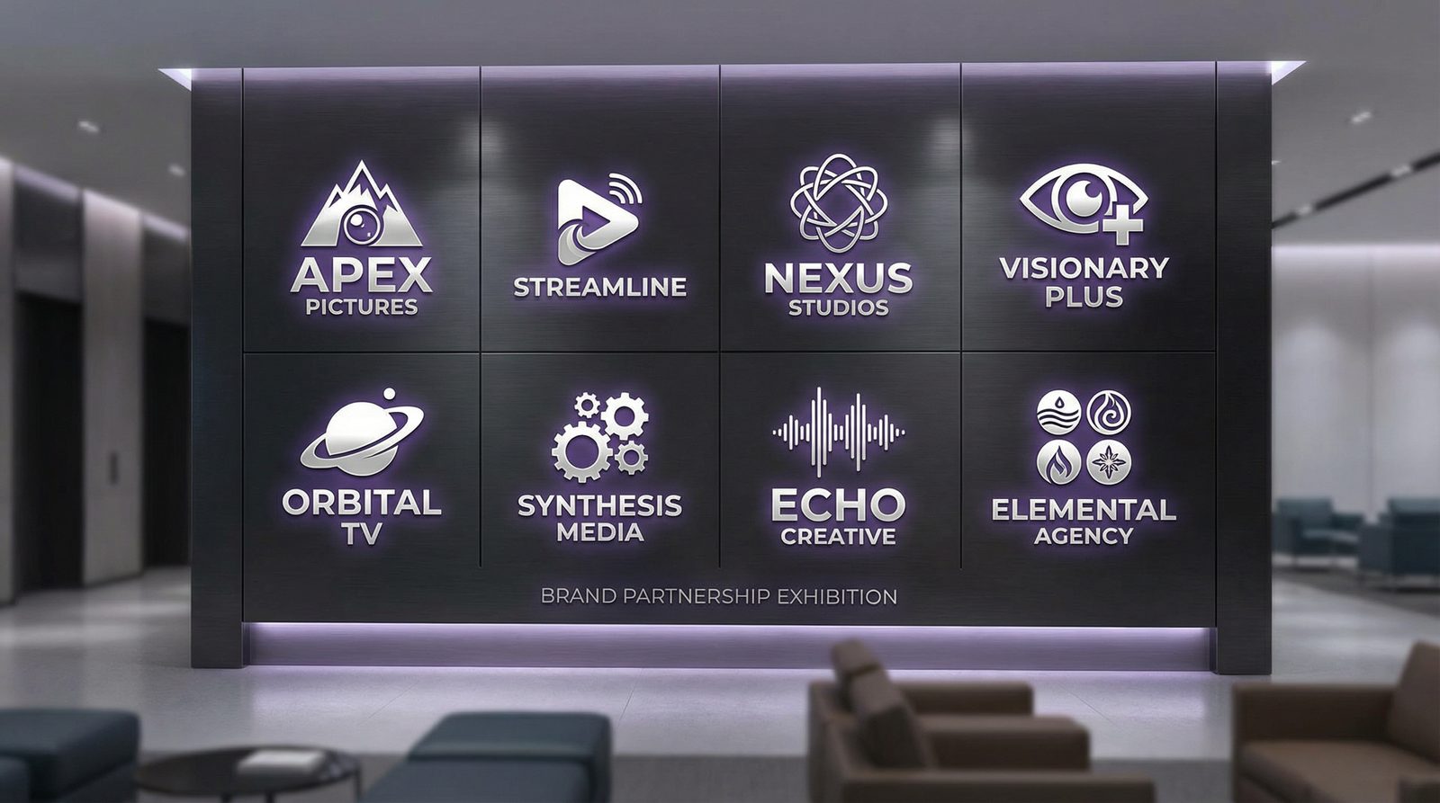 人兽合作影视品牌Logo墙